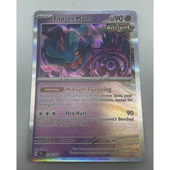 Flutter Mane 078/162 Temporal Forces Rare Ancient Pokemon TCG Holo Mint Unplayed - Picture 2 of 7